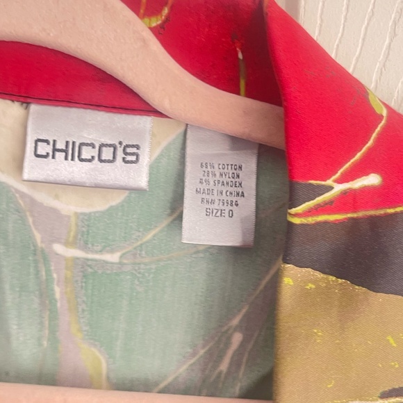 Chico's women's multicolor Jacket Tropical Jungle Size 0.  #204 - Picture 6 of 10